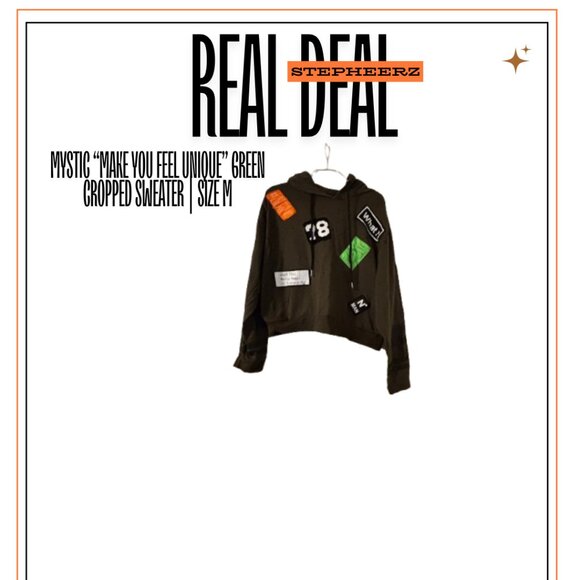 Mystic  Green Cropped Sweater | Size M - Picture 1 of 1